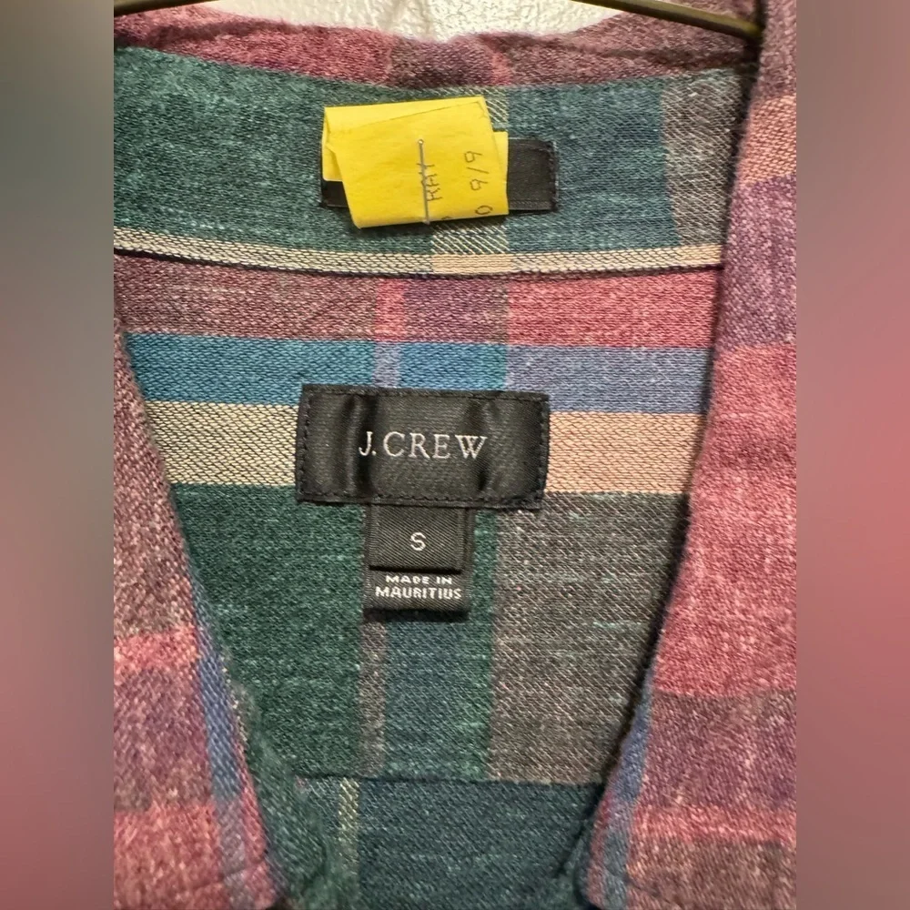 J.Crew Men’s Small Slim Fit Long Sleeve Plaid Shirt Fall Button-Down NWOT
